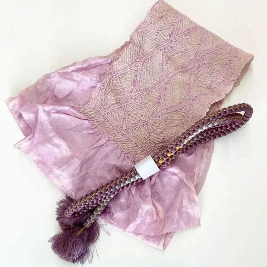 5903# Japanese Kimono Accessory Obiage and Obijime 2-piece Set Silk Shibori