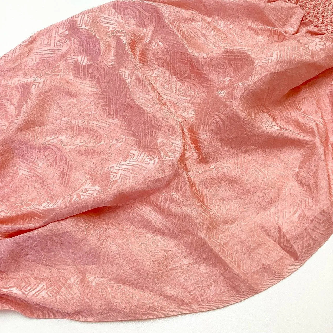 5933# Japanese Kimono Accessory Obiage and Obijime 2-piece Set Silk Shibori