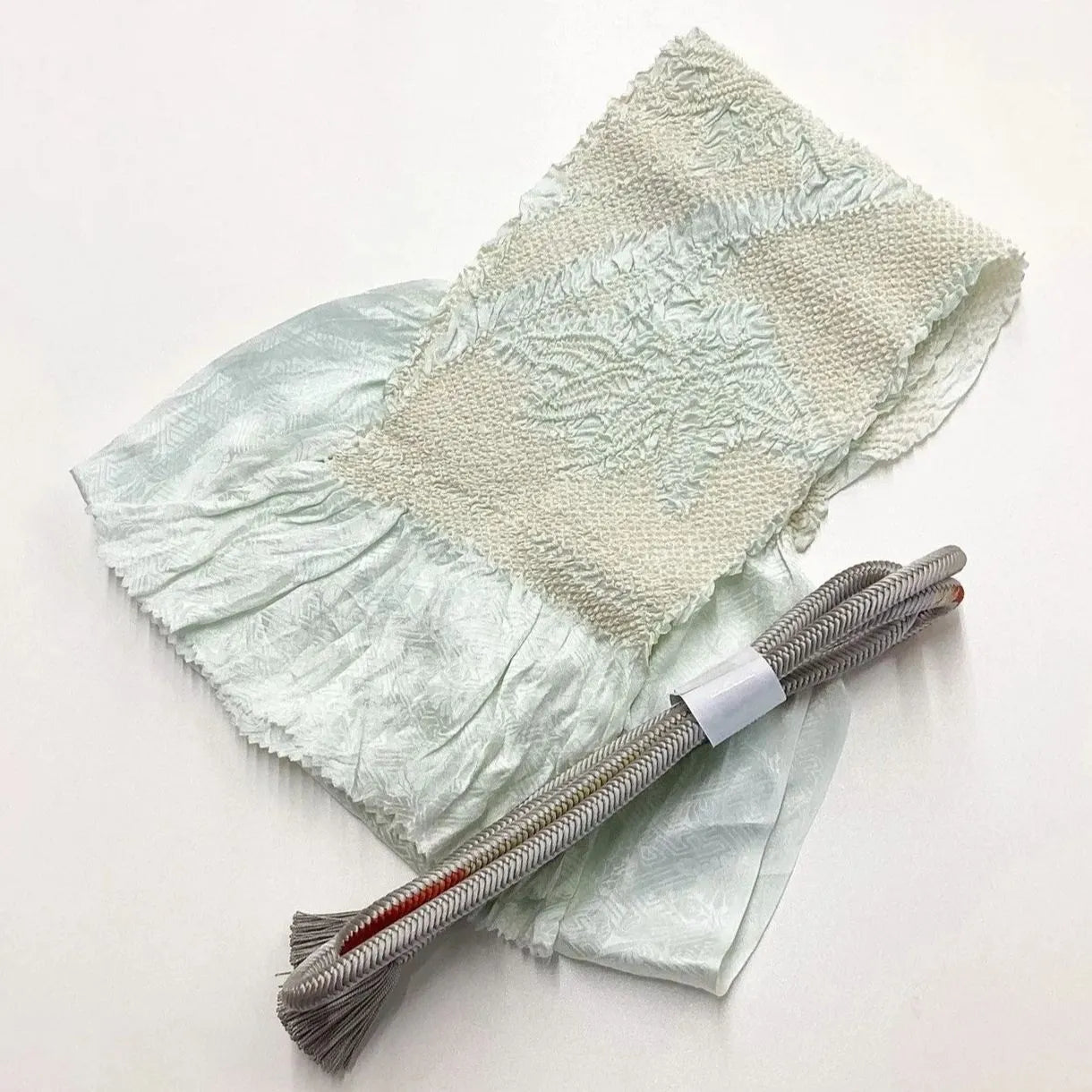 5917# Japanese Kimono Accessory Obiage and Obijime 2-piece Set Silk Shibori