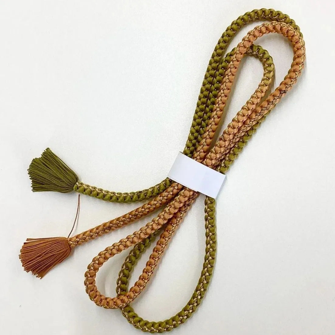 5928# Japanese Kimono Accessory Obiage and Obijime 2-piece Set Silk Shibori