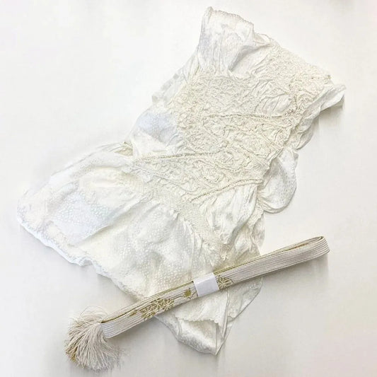 5935# Japanese Kimono Accessory Obiage and Obijime 2-piece Set Silk Shibori