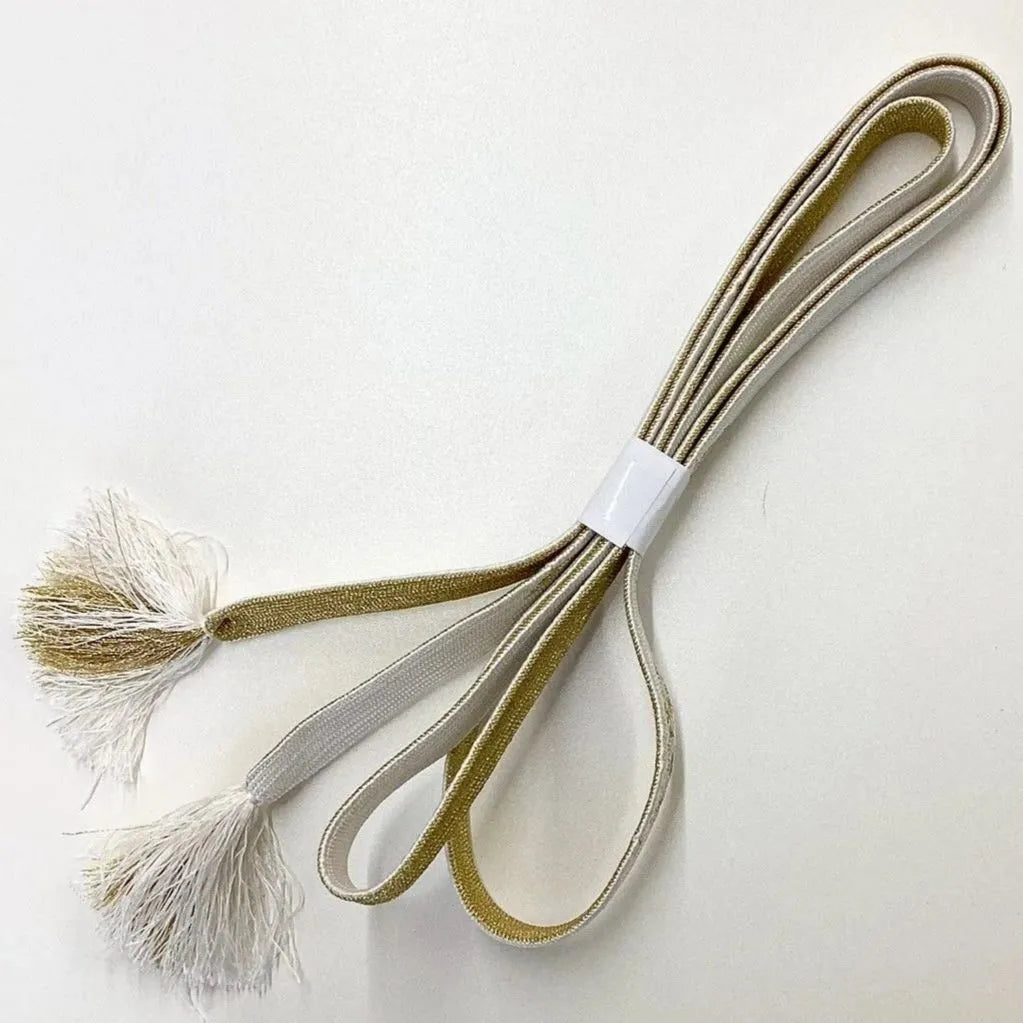 5935# Japanese Kimono Accessory Obiage and Obijime 2-piece Set Silk Shibori