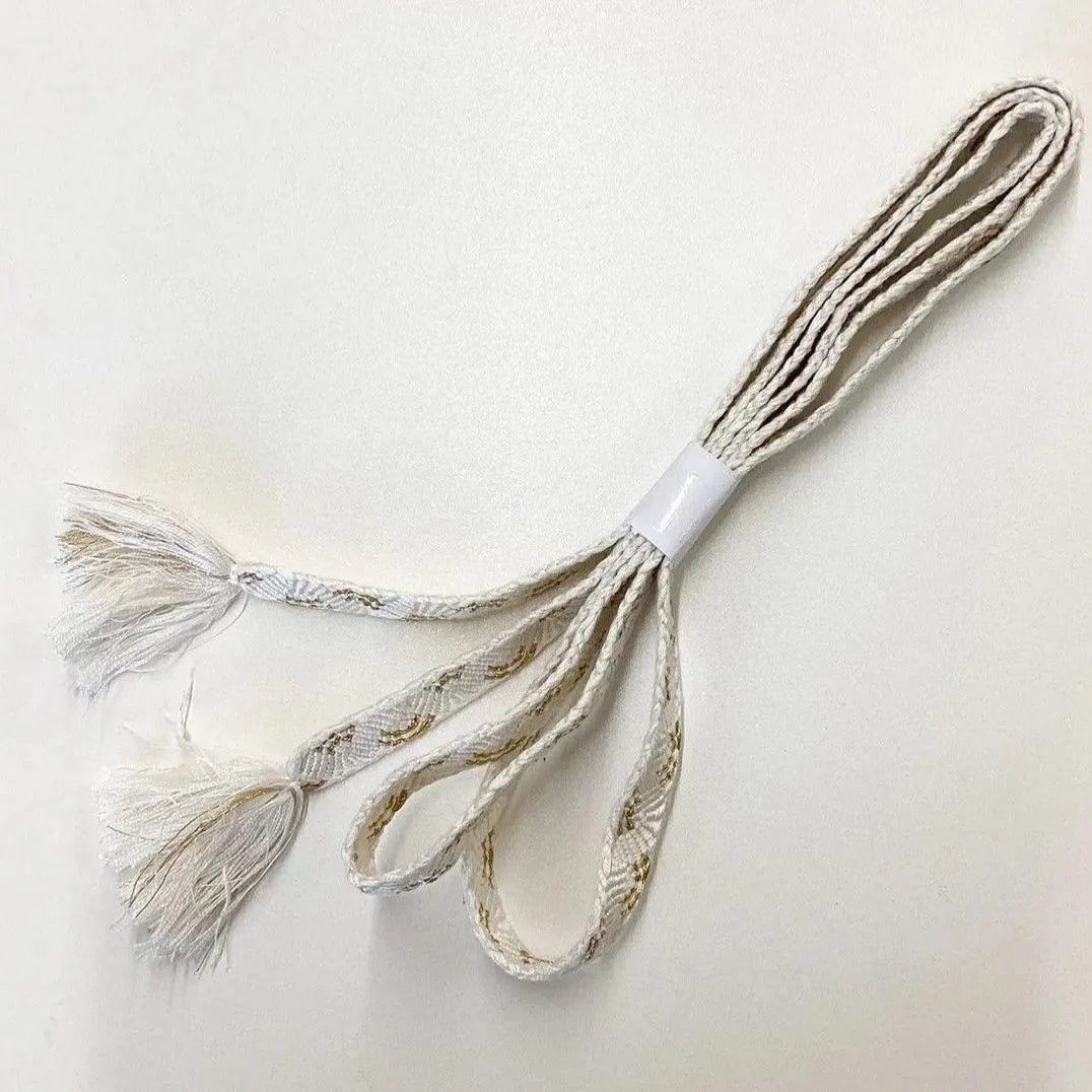 5936# Japanese Kimono Accessory Obiage and Obijime 2-piece Set Silk Shibori