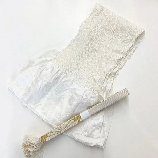 5937# Japanese Kimono Accessory Obiage and Obijime 2-piece Set Silk Shibori