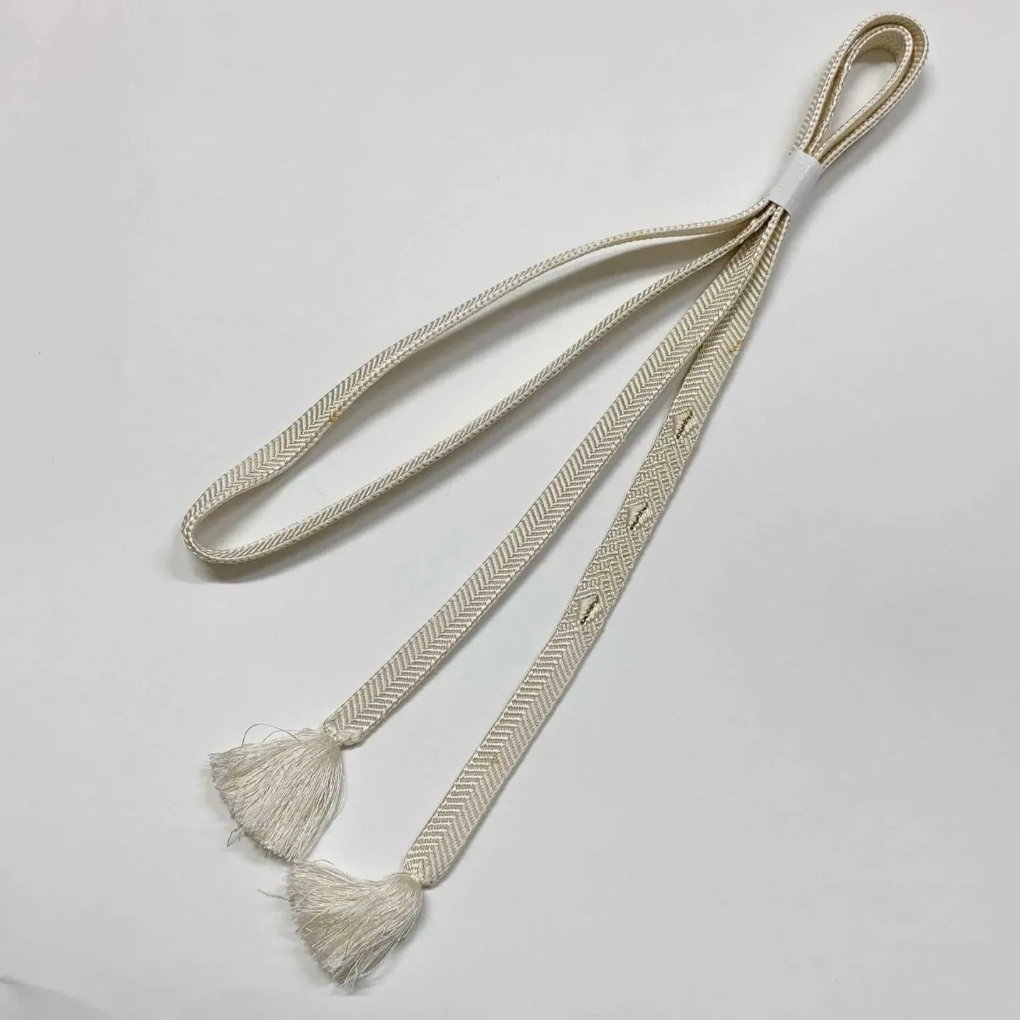 5938# Japanese Kimono Accessory Obiage and Obijime 2-piece Set Silk Shibori