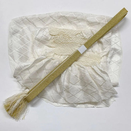 5939# Japanese Kimono Accessory Obiage and Obijime 2-piece Set Silk Shibori