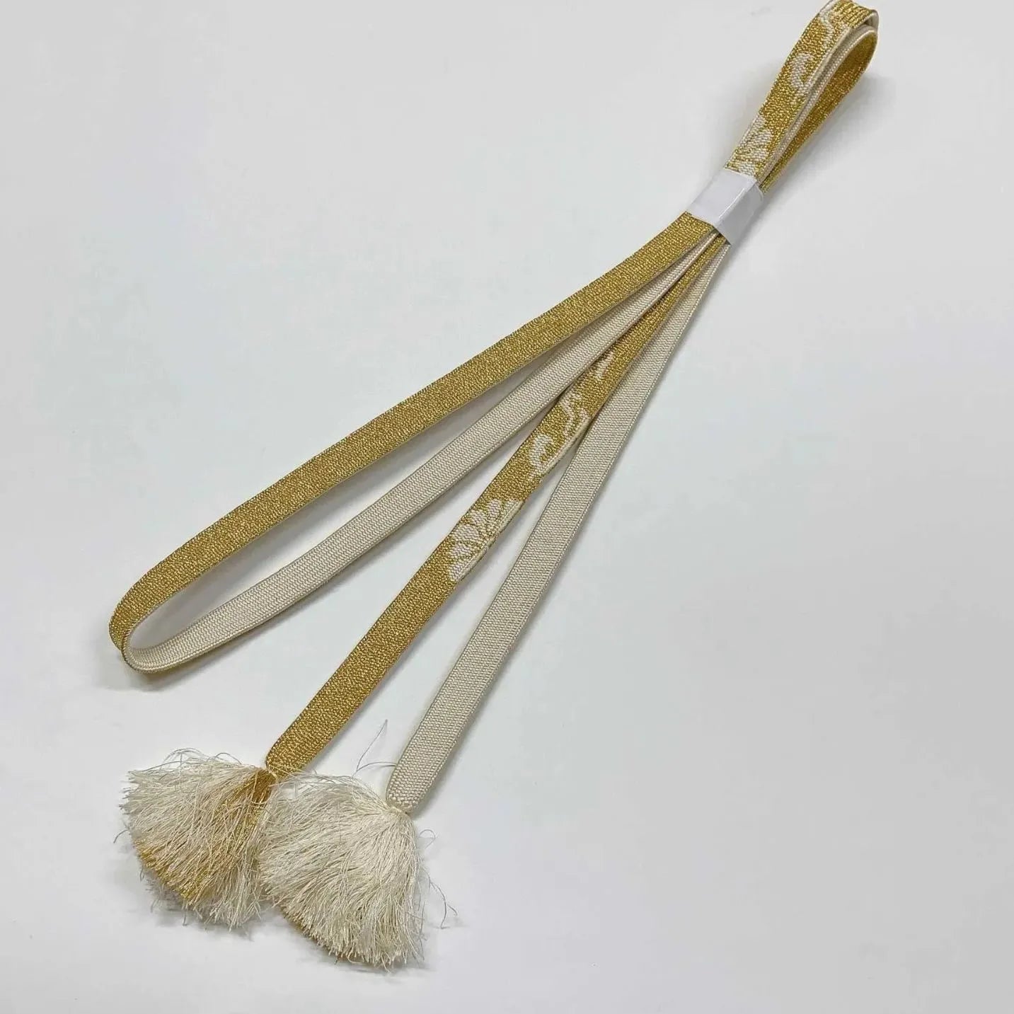 5940# Japanese Kimono Accessory Obiage and Obijime 2-piece Set Silk Shibori