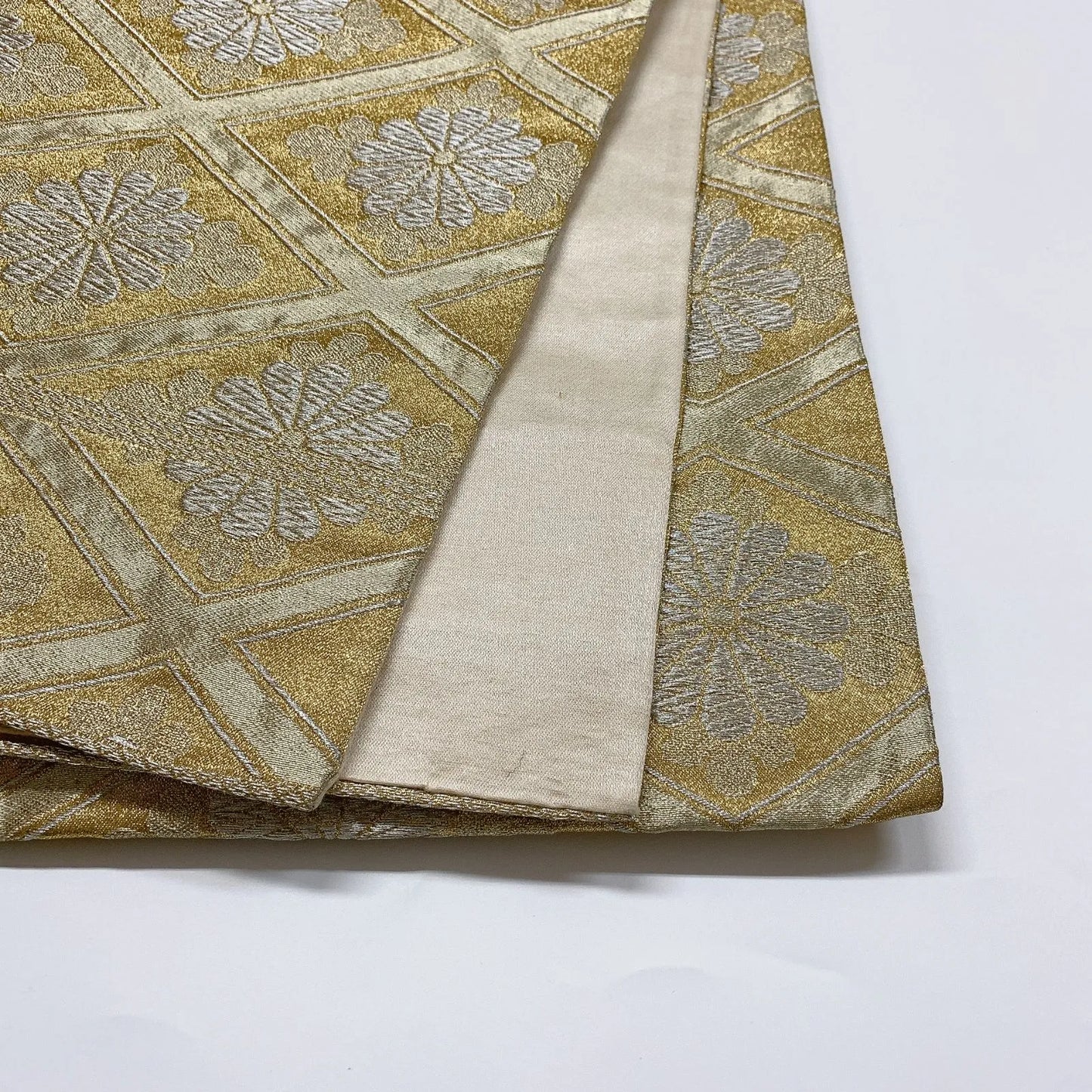 6008# Japanese Vintage Fukuro Obi Belt Kimono Fabric Silk Traditional