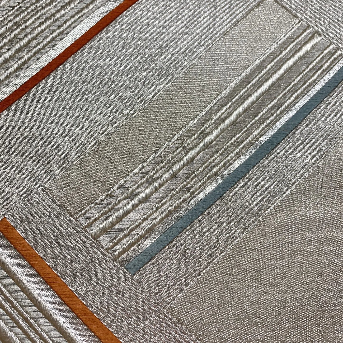 6053# Japanese Vintage Fukuro Obi Belt Kimono Fabric Silk Traditional Silver