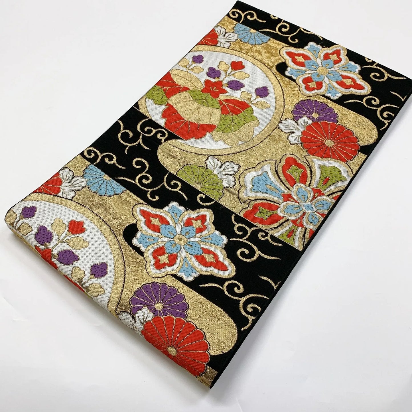 6083# Japanese Vintage Fukuro Obi Belt Kimono Fabric Silk Traditional Untailored