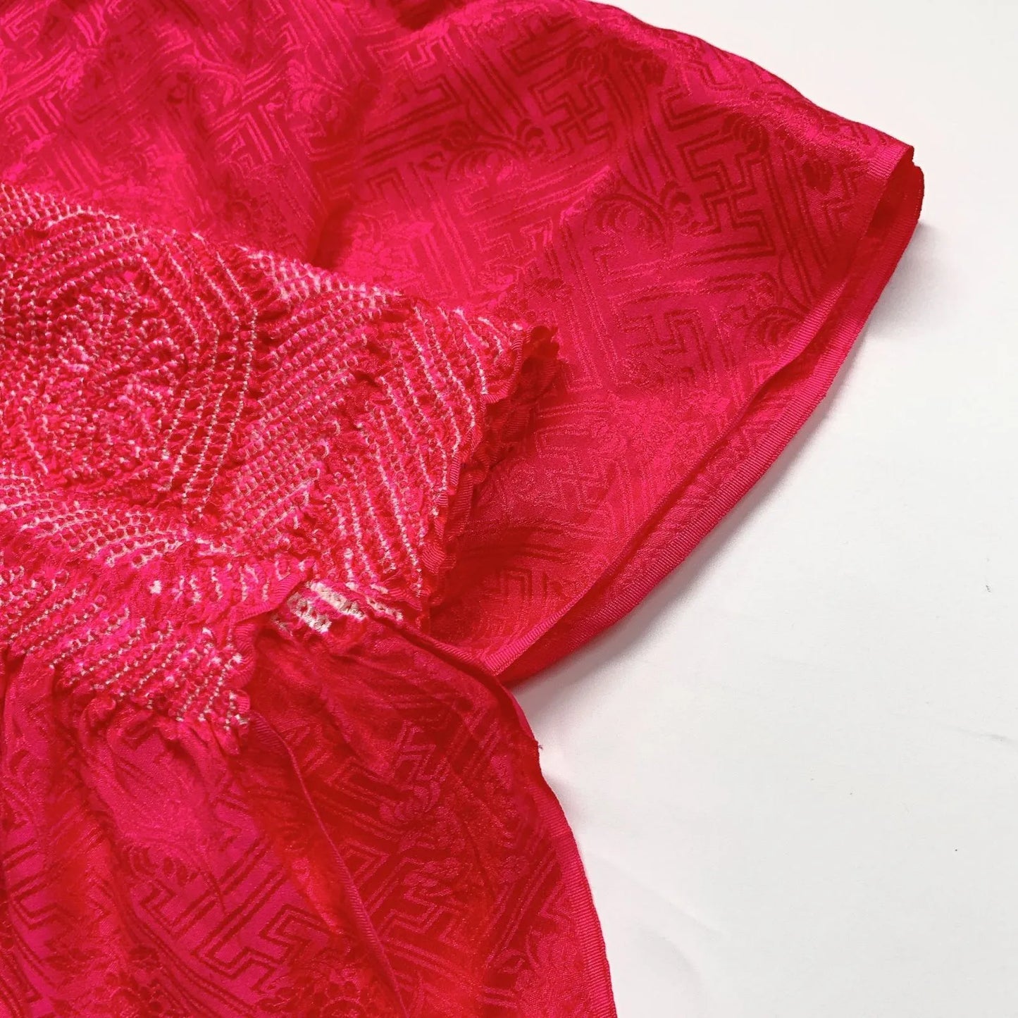 6399# Japanese Kimono Accessory Obiage and Obijime 2-piece Set Silk Shibori