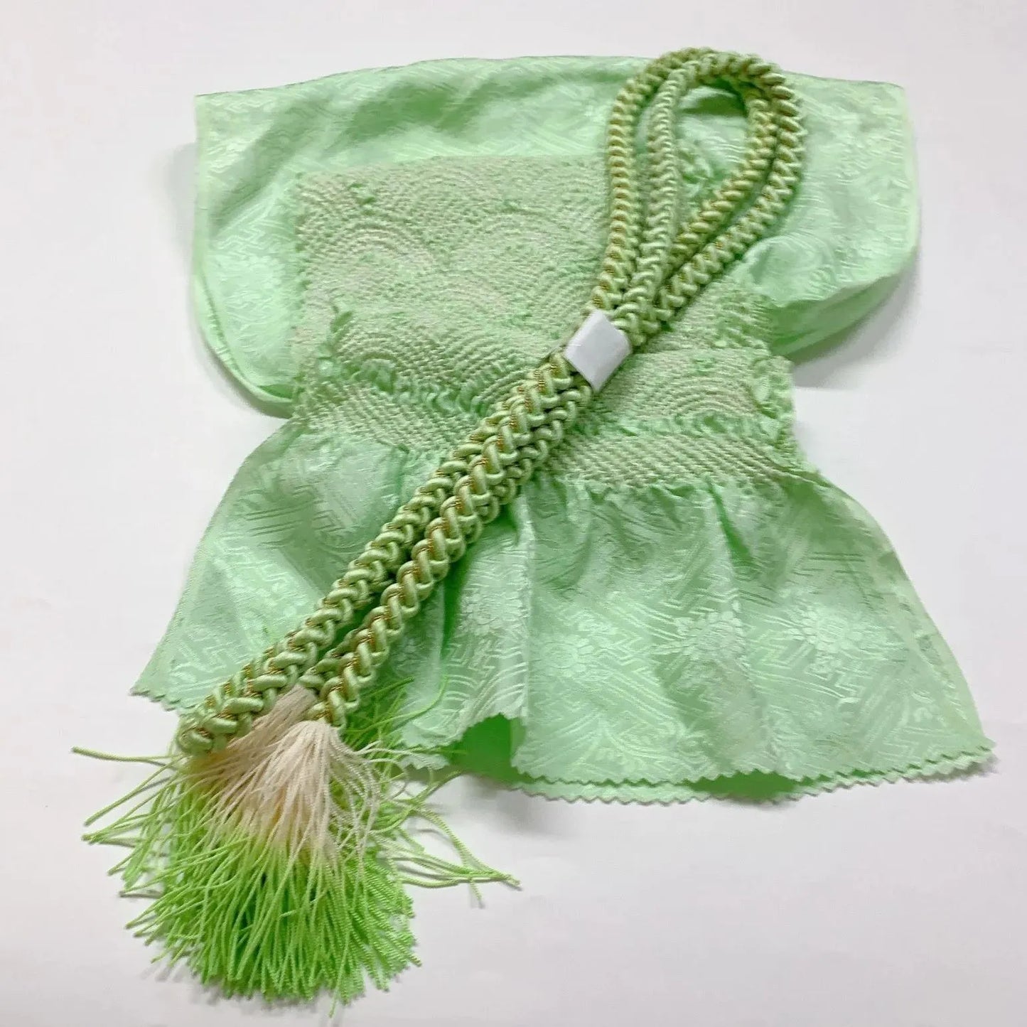 6392# Japanese Kimono Accessory Obiage and Obijime 2-piece Set Silk Shibori