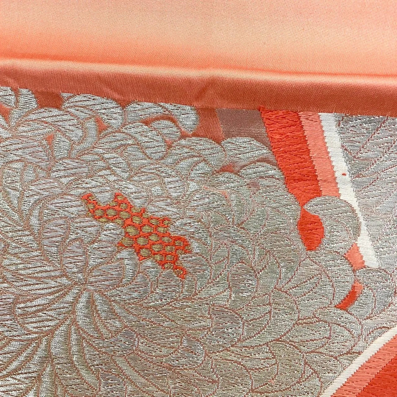 6185# Japanese Vintage Fukuro Obi Belt Kimono Fabric Silk Traditional