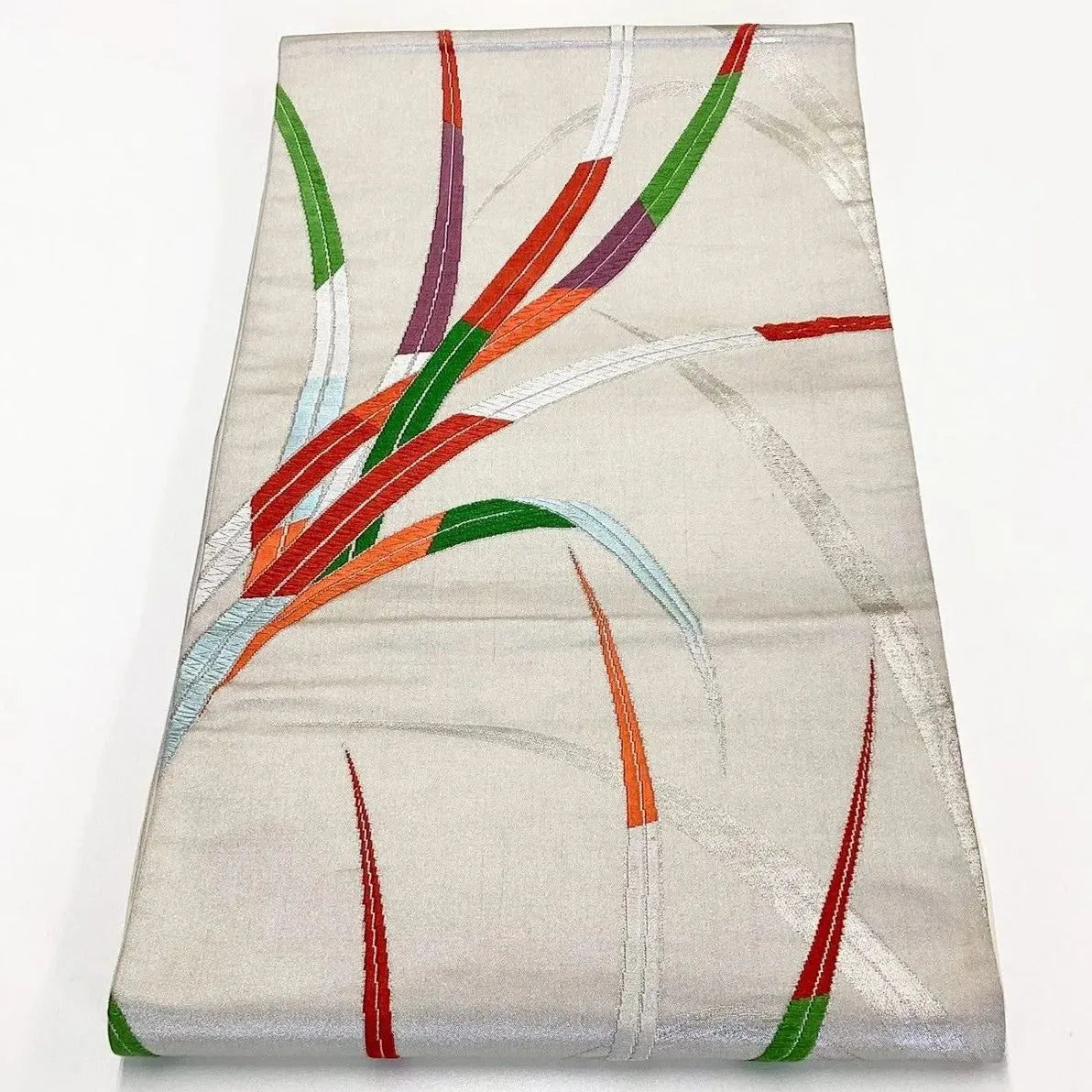 6184# Japanese Vintage Fukuro Obi Belt Kimono Fabric Silk Traditional Embroidery