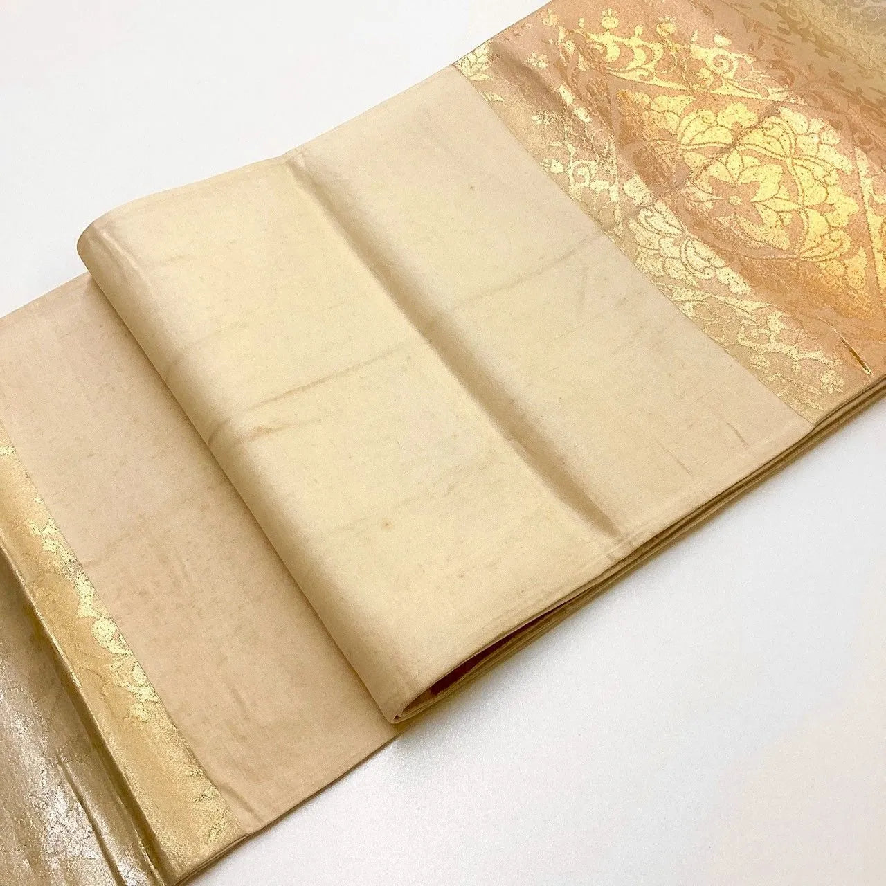 6215# Japanese Vintage Fukuro Obi Belt Kimono Fabric Silk Traditional