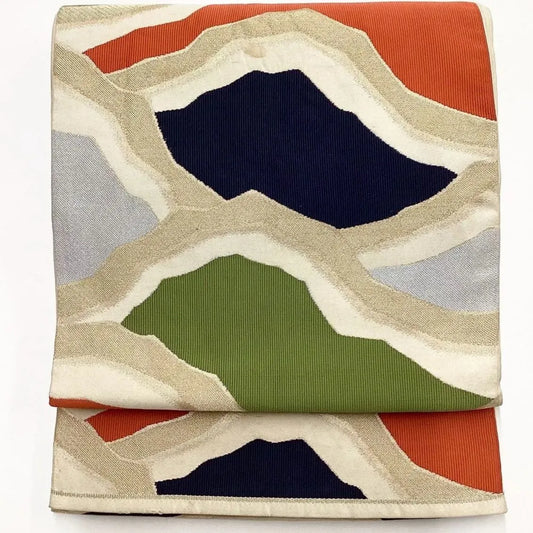 6219# Japanese Vintage Fukuro Obi Belt Kimono Fabric Silk Traditional