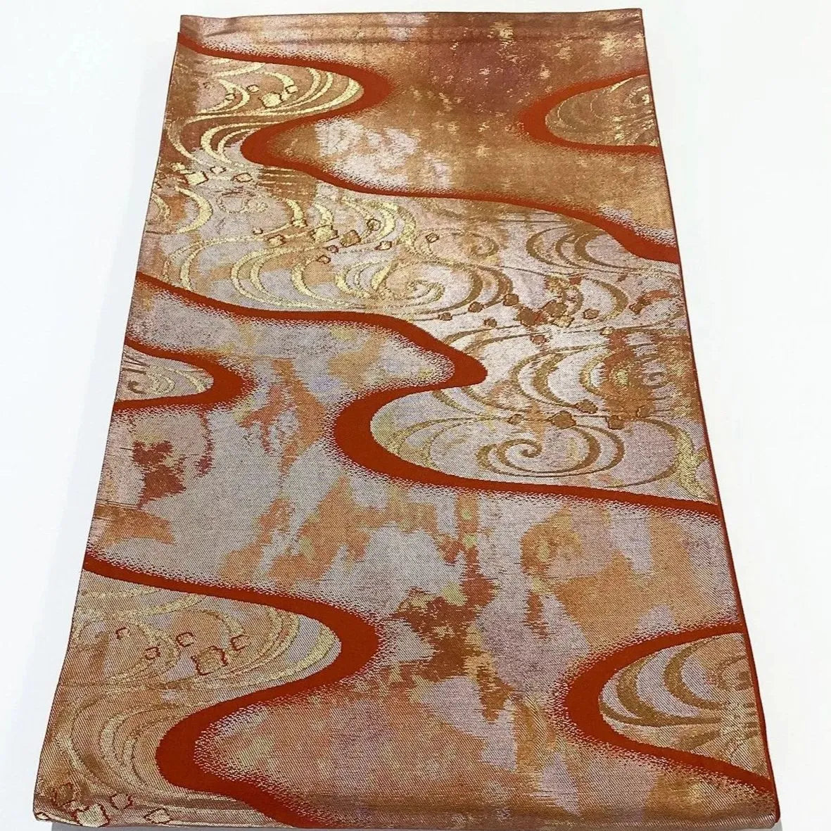 6231# Japanese Vintage Fukuro Obi Belt Kimono Fabric Silk Traditional