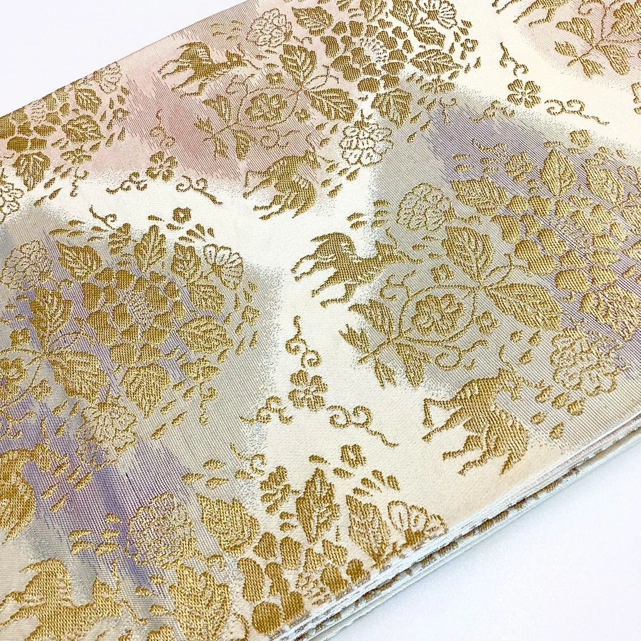 6249# Japanese Vintage Fukuro Obi Belt Kimono Fabric Silk Traditional