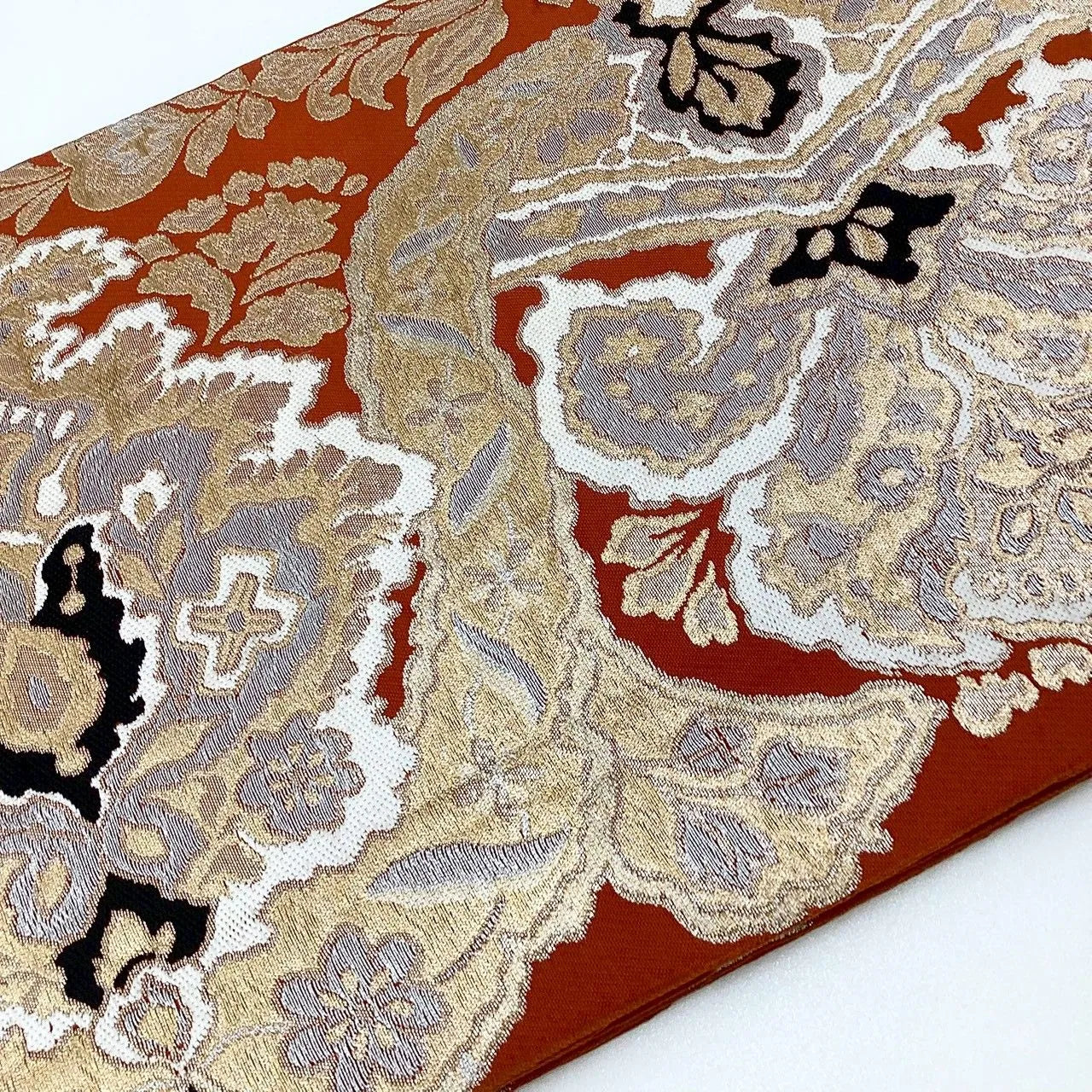 6254# Japanese Vintage Fukuro Obi Belt Kimono Fabric Silk Traditional Untailored
