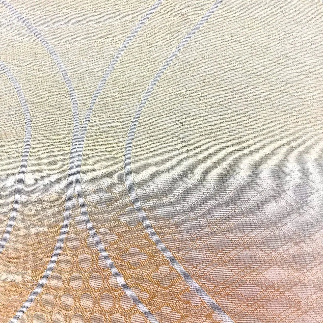 6274# Japanese Vintage Fukuro Obi Belt Kimono Fabric Silk Traditional Gold