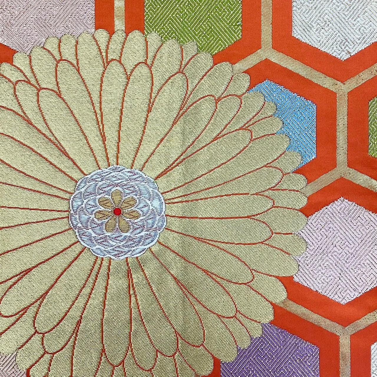 6275# Japanese Vintage Fukuro Obi Belt Kimono Fabric Silk Traditional