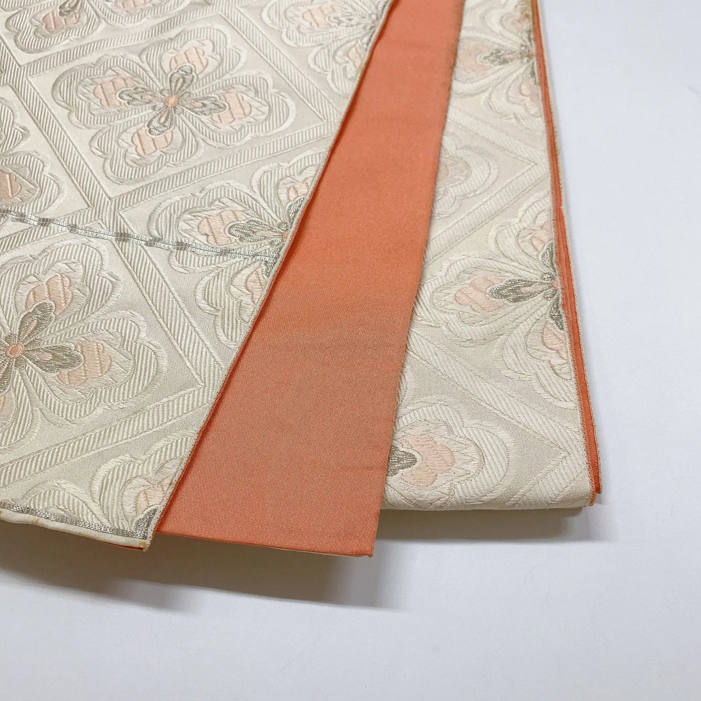 6312# Japanese Vintage Fukuro Obi Belt Kimono Fabric Silk Traditional Embroidery　