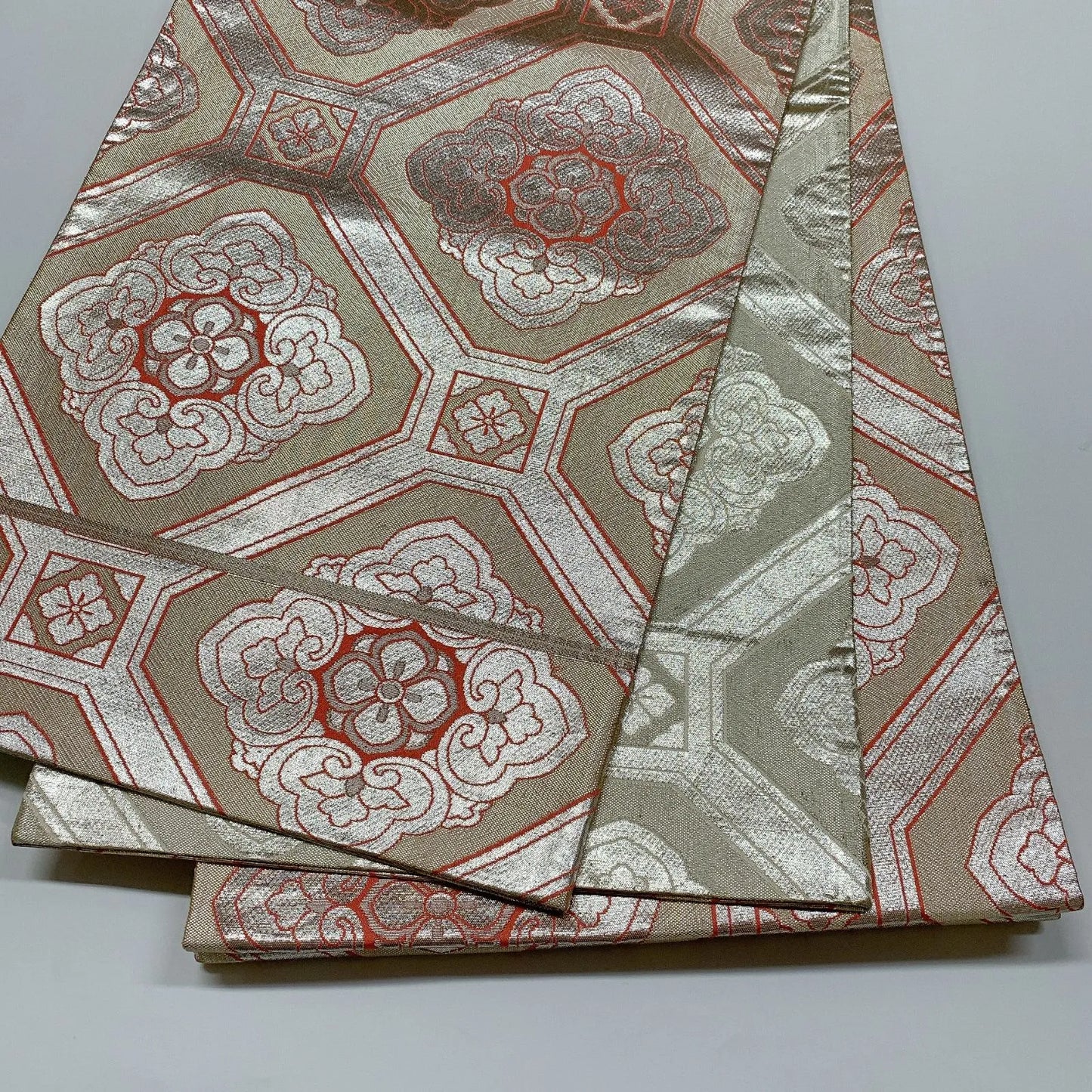 6327# Japanese Vintage Fukuro Obi Belt Kimono Fabric Silk Traditional