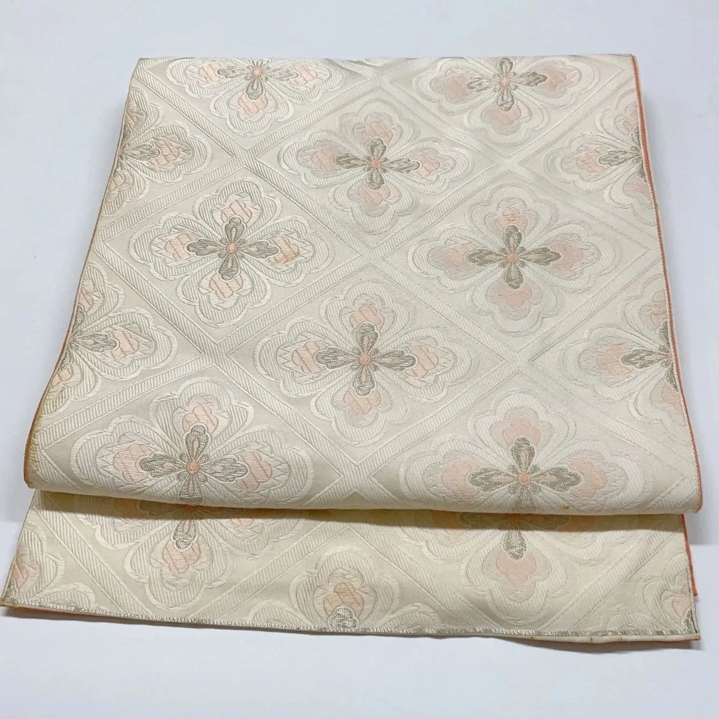 6312# Japanese Vintage Fukuro Obi Belt Kimono Fabric Silk Traditional Embroidery　