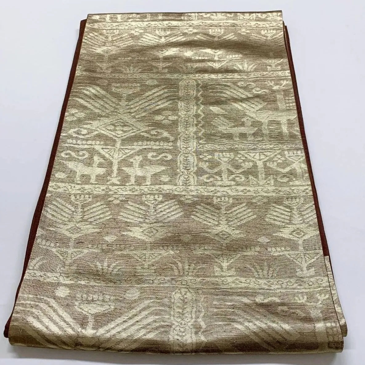 6376# Japanese Vintage Fukuro Obi Belt Kimono Fabric Silk Traditional