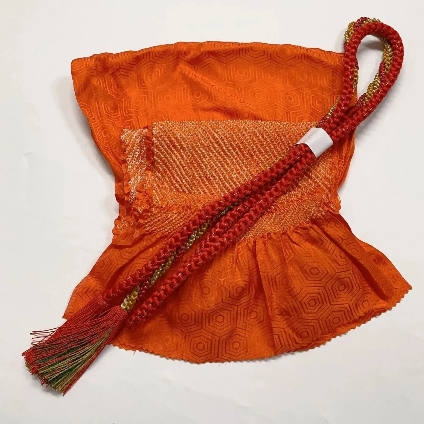 6532# Japanese Kimono Accessory Obiage and Obijime 2-piece Set Silk Shibori
