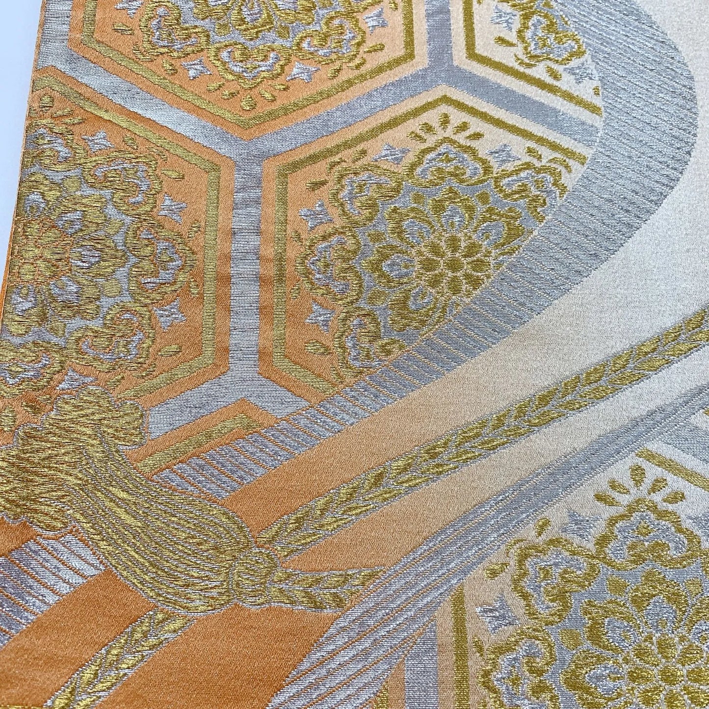 6543# Japanese Vintage Fukuro Obi Belt Kimono Fabric Silk Traditional
