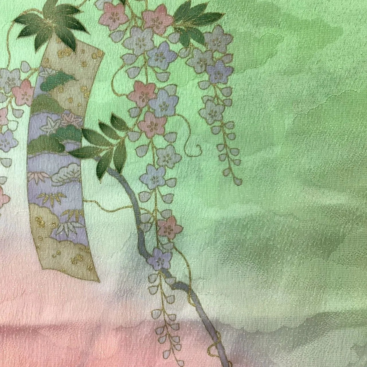 3471# Japanese Kimono Accessory Vintage Obiage and Obijime 2-piece Set Silk