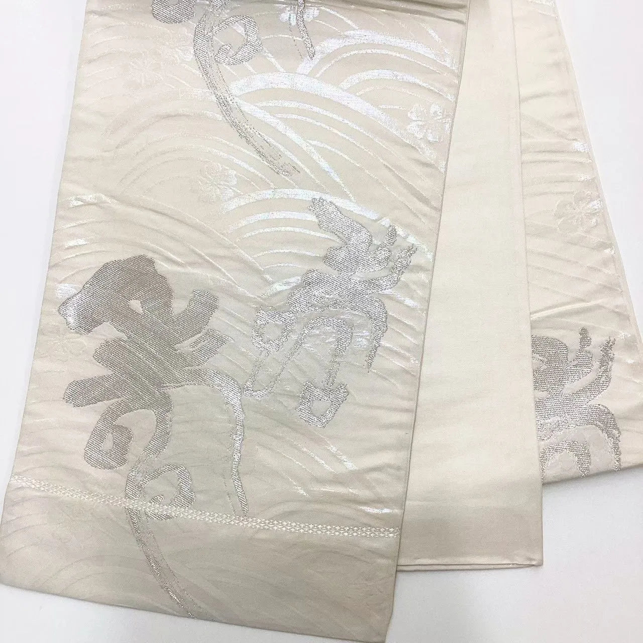 6645# Japanese Vintage Fukuro Obi Belt Kimono Fabric Silk Traditional