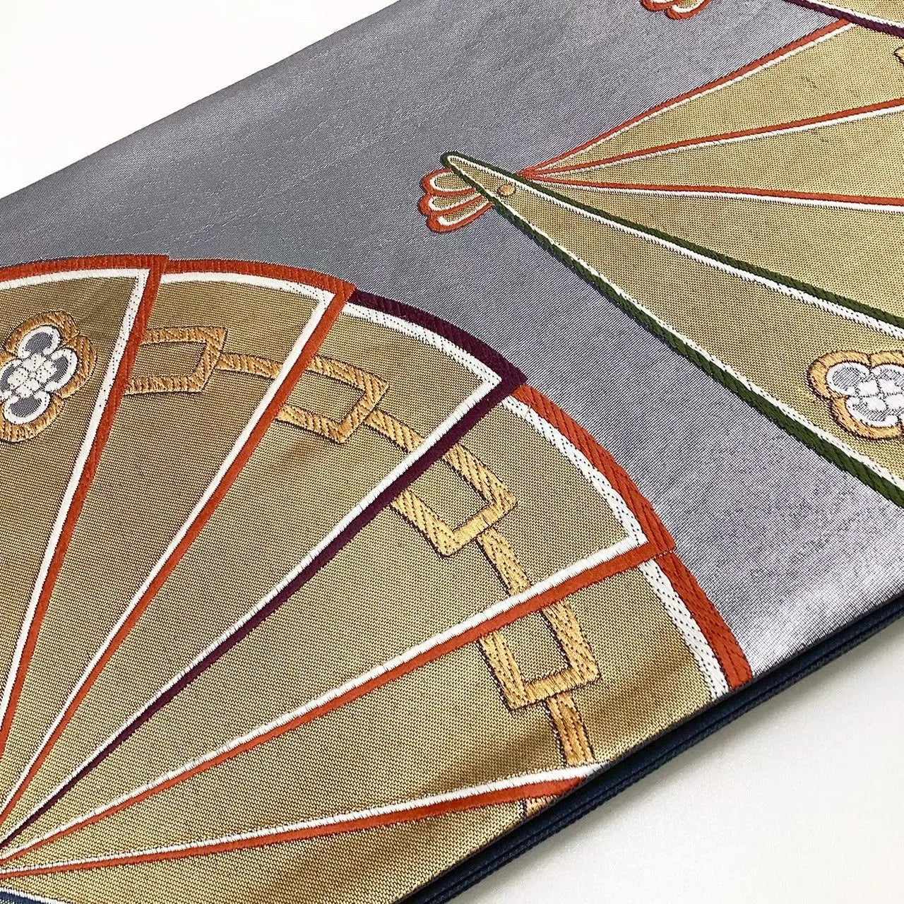6651# Japanese Vintage Fukuro Obi Belt Kimono Fabric Silk Traditional