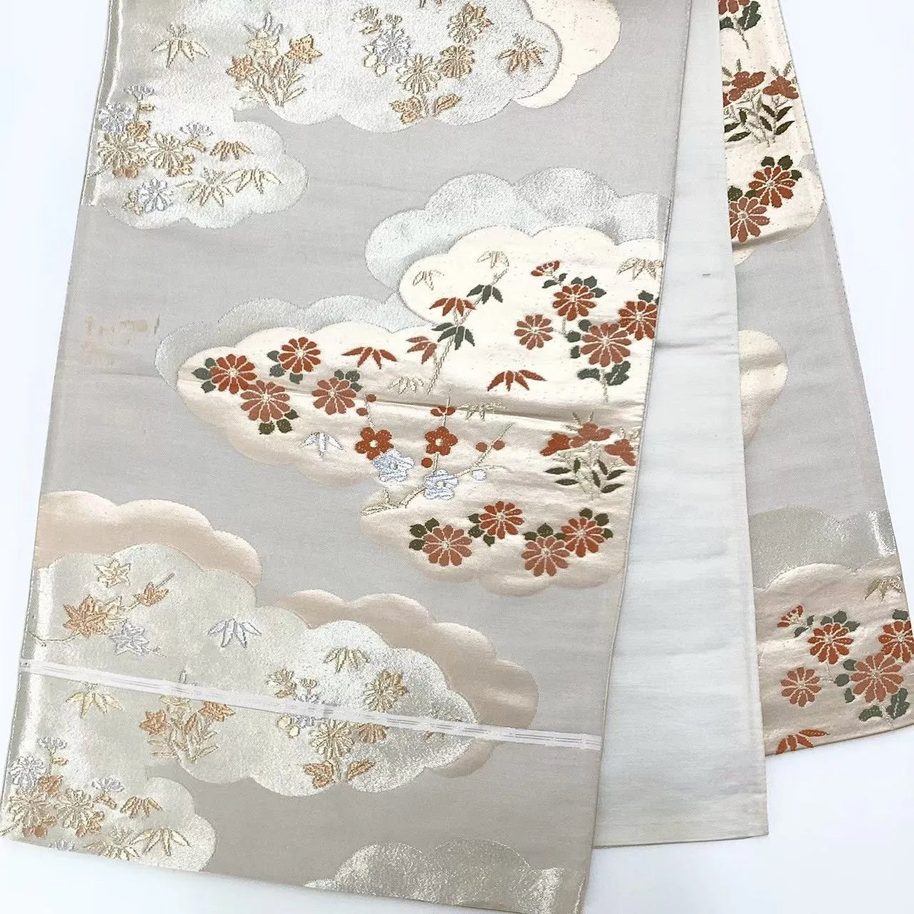 6653# Japanese Vintage Fukuro Obi Belt Kimono Fabric Silk Traditional