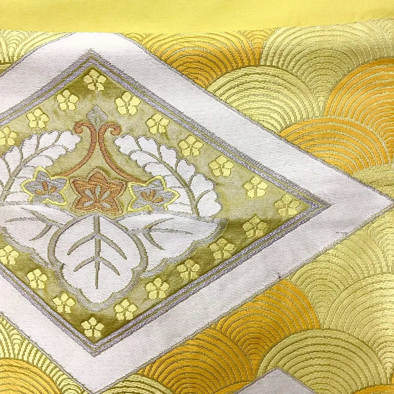 6675# Japanese Vintage Fukuro Obi Belt Kimono Fabric Silk Traditional