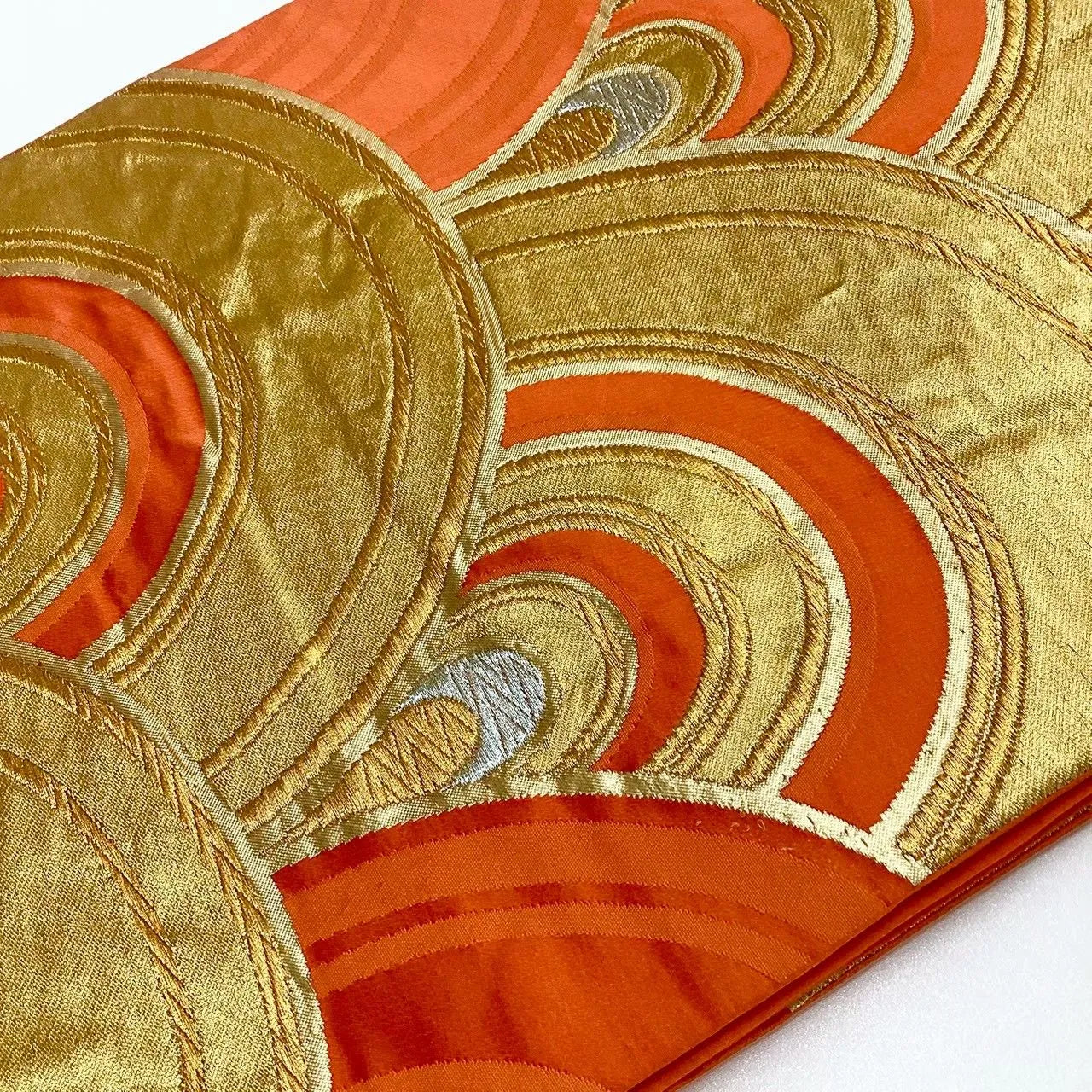 6679# Japanese Vintage Fukuro Obi Belt Kimono Fabric Silk Traditional