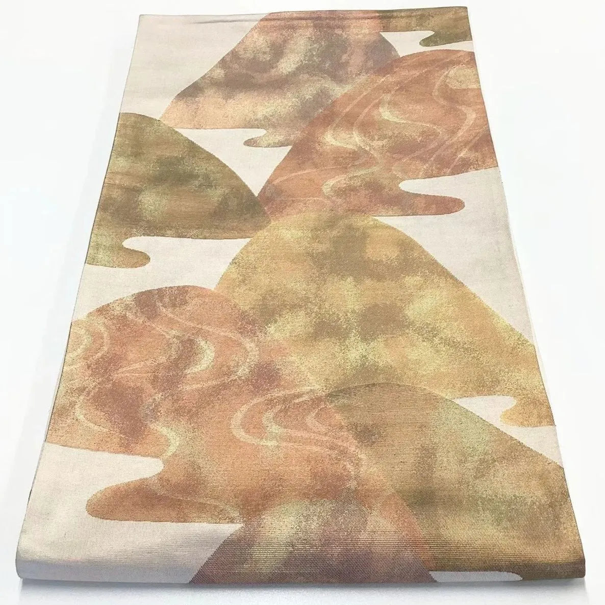 6673# Japanese Vintage Fukuro Obi Belt Kimono Fabric Silk Traditional Gold