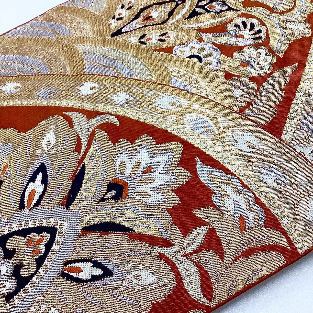 6714# Japanese Vintage Fukuro Obi Belt Kimono Fabric Silk Traditional