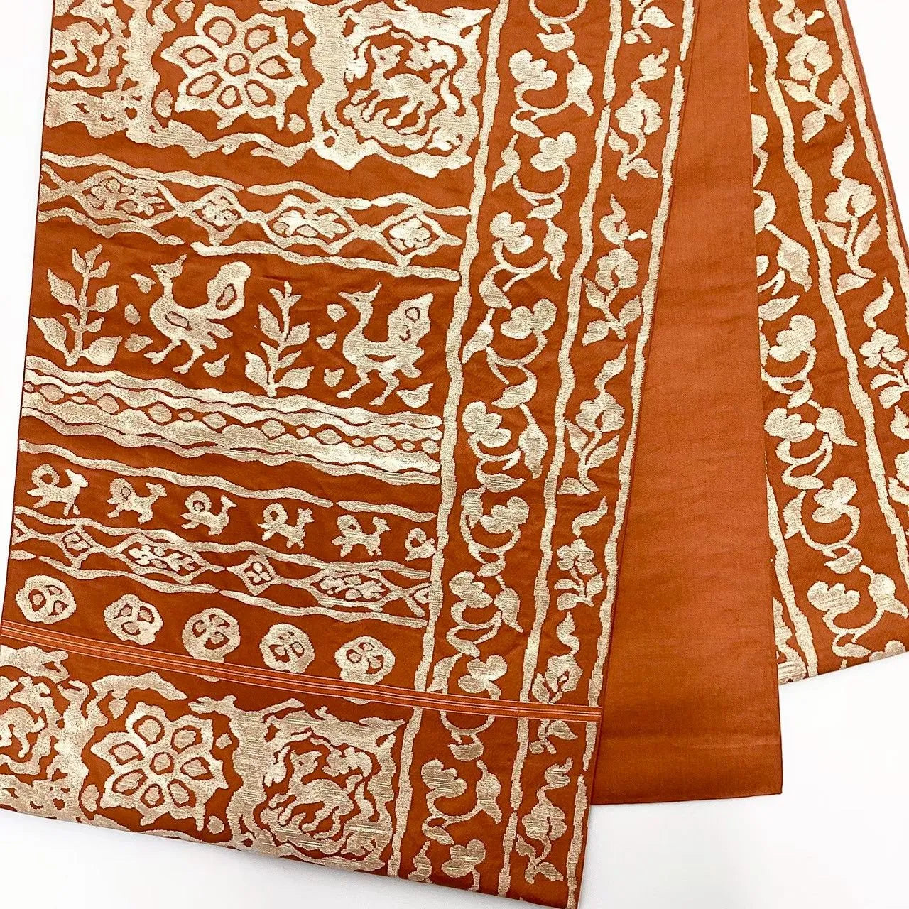6715# Japanese Vintage Fukuro Obi Belt Kimono Fabric Silk Traditional