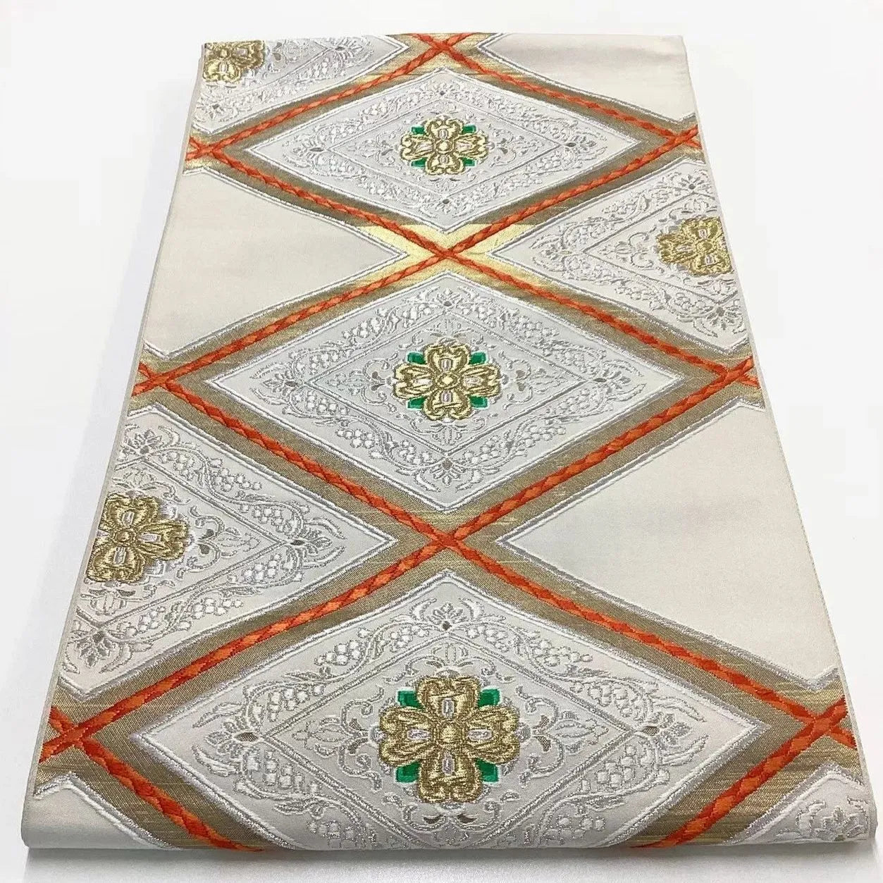 6728# Japanese Vintage Fukuro Obi Belt Kimono Fabric Silk Traditional