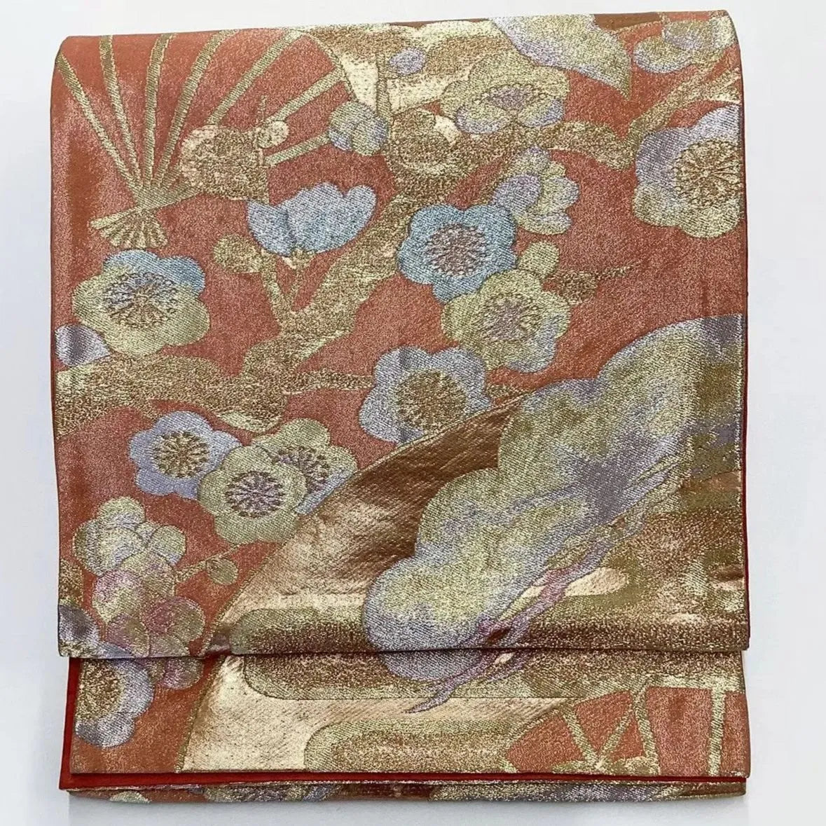 6735# Japanese Vintage Fukuro Obi Belt Kimono Fabric Silk Traditional