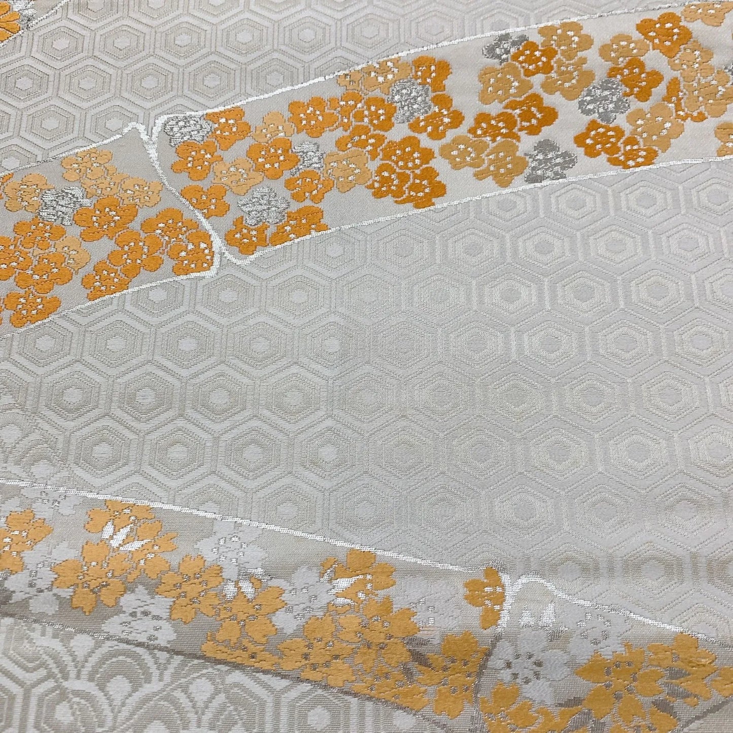 6831# Japanese Vintage Fukuro Obi Belt Kimono Fabric Silk Traditional Embroidery