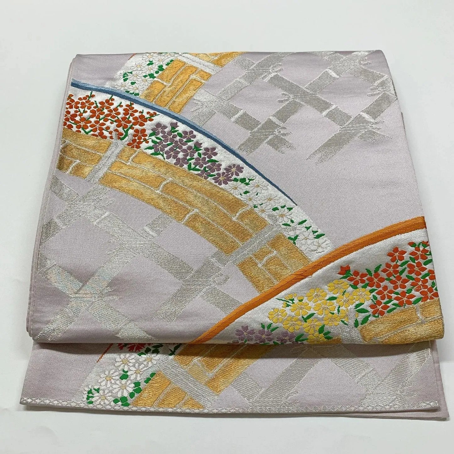 6828# Japanese Vintage Fukuro Obi Belt Kimono Fabric Silk Traditional