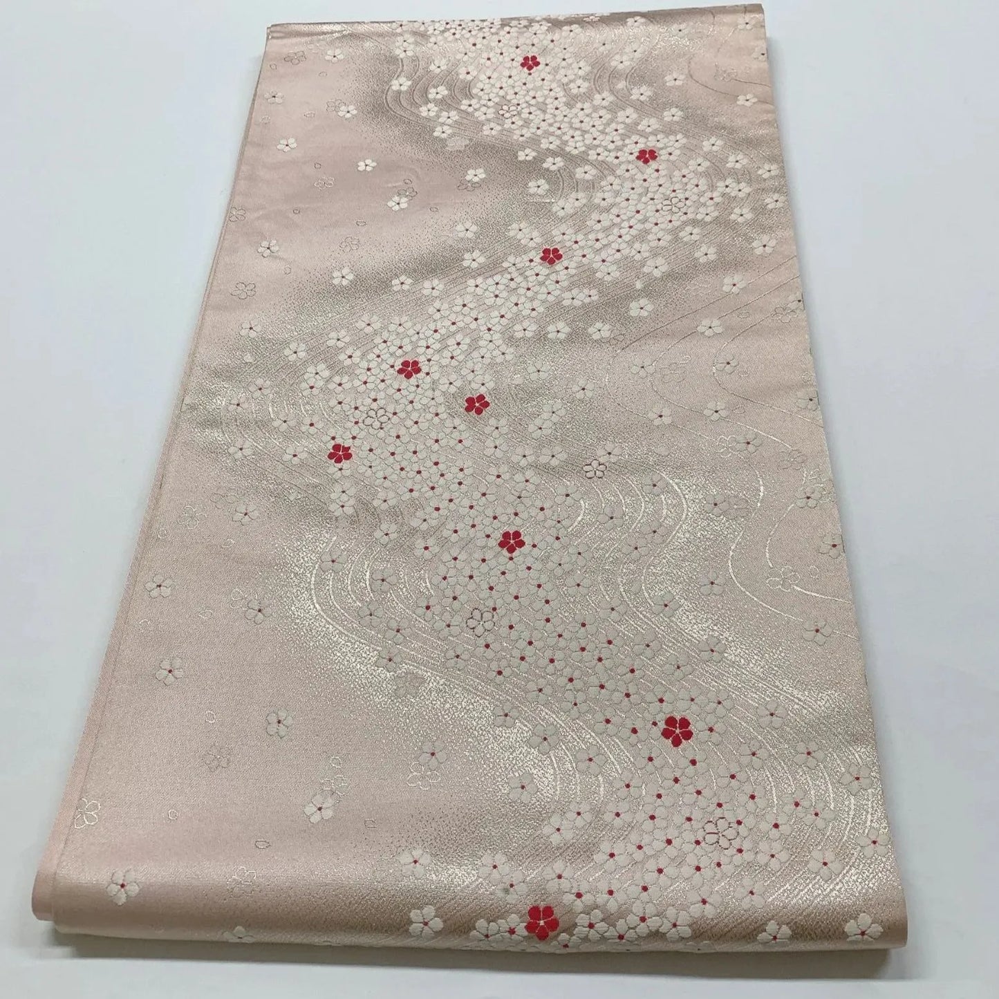 6840# Japanese Vintage Fukuro Obi Belt Kimono Fabric Silk Traditional Embroidery　