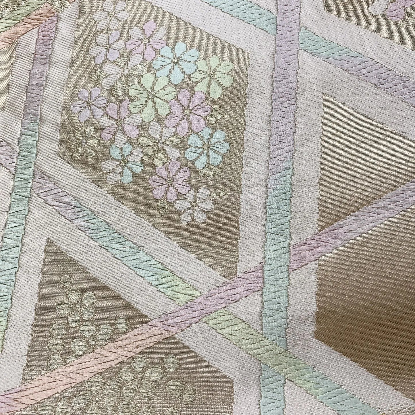 6867# Japanese Vintage Fukuro Obi Belt Kimono Fabric Silk Traditional