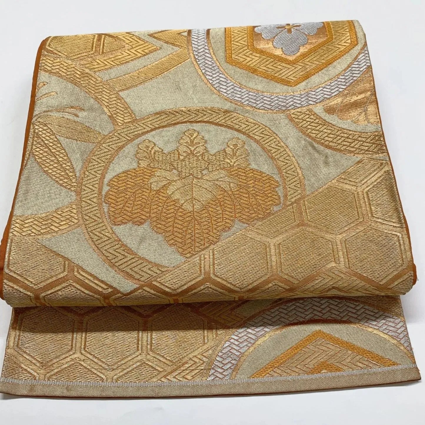 6870# Japanese Vintage Fukuro Obi Belt Kimono Fabric Silk Traditional