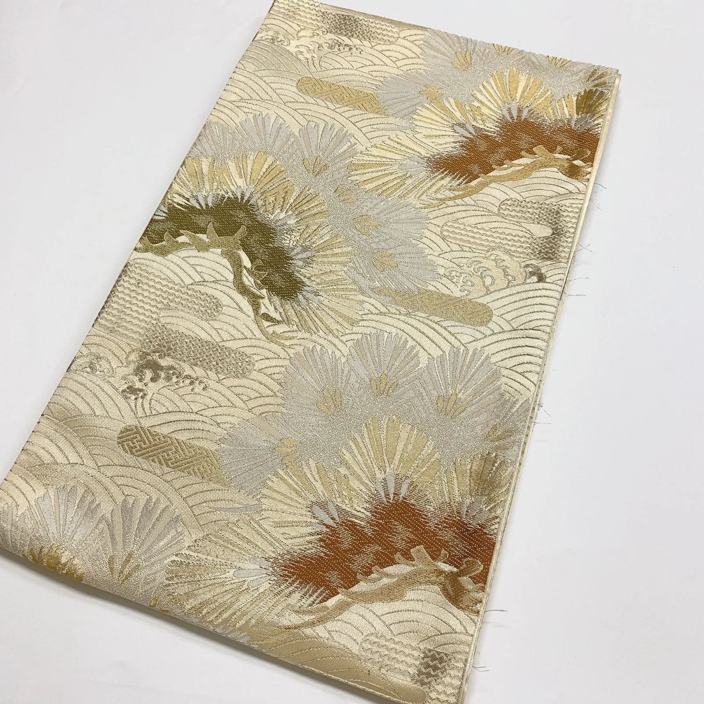 6887# Japanese Vintage Fukuro Obi Belt Kimono Fabric Silk Traditional Untailored