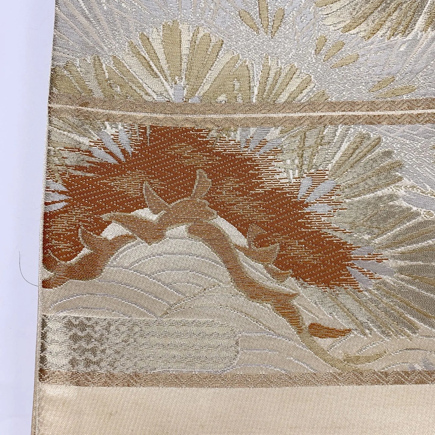 6887# Japanese Vintage Fukuro Obi Belt Kimono Fabric Silk Traditional Untailored