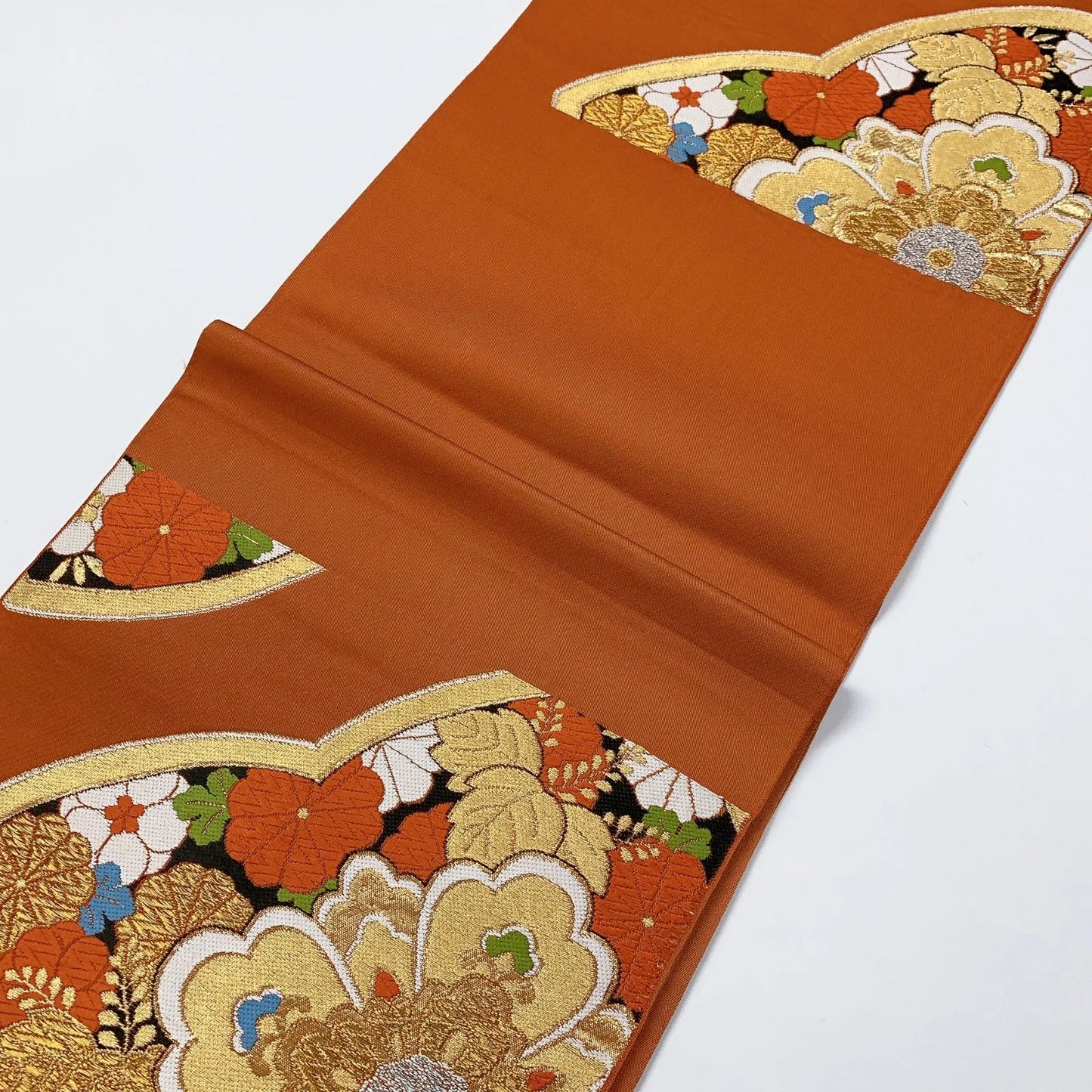 6895# Japanese Vintage Fukuro Obi Belt Kimono Fabric Silk Traditional